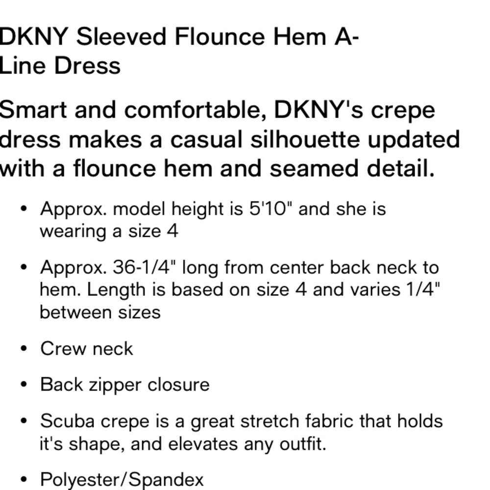 DKNY black flounced hem dress NWT - Picture 5 of 7
